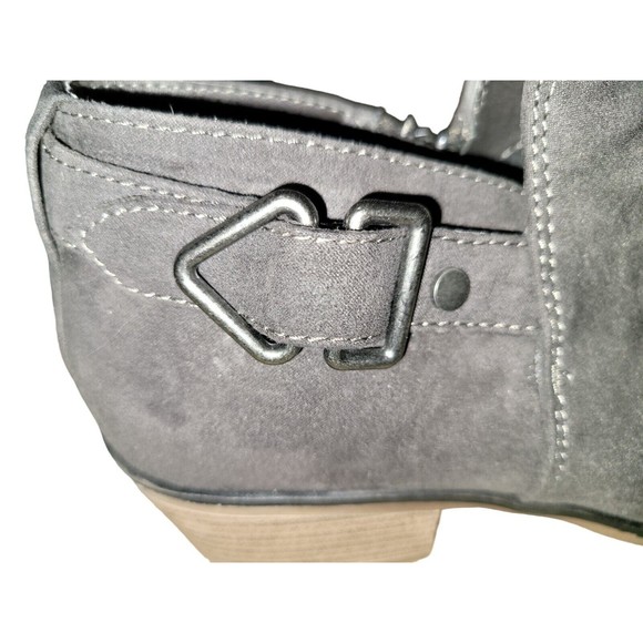 Xappeal Charlie Ankle Boot Gray Suede Women's 8.5 Block Heel Bootie Buckle Zip - Picture 8 of 9
